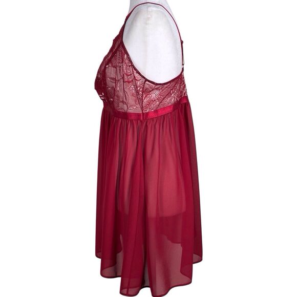 NWT Torrid Lace High Neck Babydoll Size 2 Red Sleeveless Adjustable Straps - Picture 10 of 15